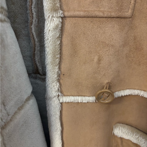 Vintage 90s Jones New York Faux Shearling Toggle Coat Penny Lane Boho Y2K Sherpa - Picture 12 of 13